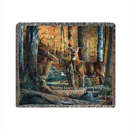 MANUAL WOODWORKERS & WEAVERS Manual Woodworkers and Weavers ATBS2V Broken Silence Ii With Verse Tapestry Throw Blanket Fashionable Jacquard Woven 60 X 50 in. ATBS2V